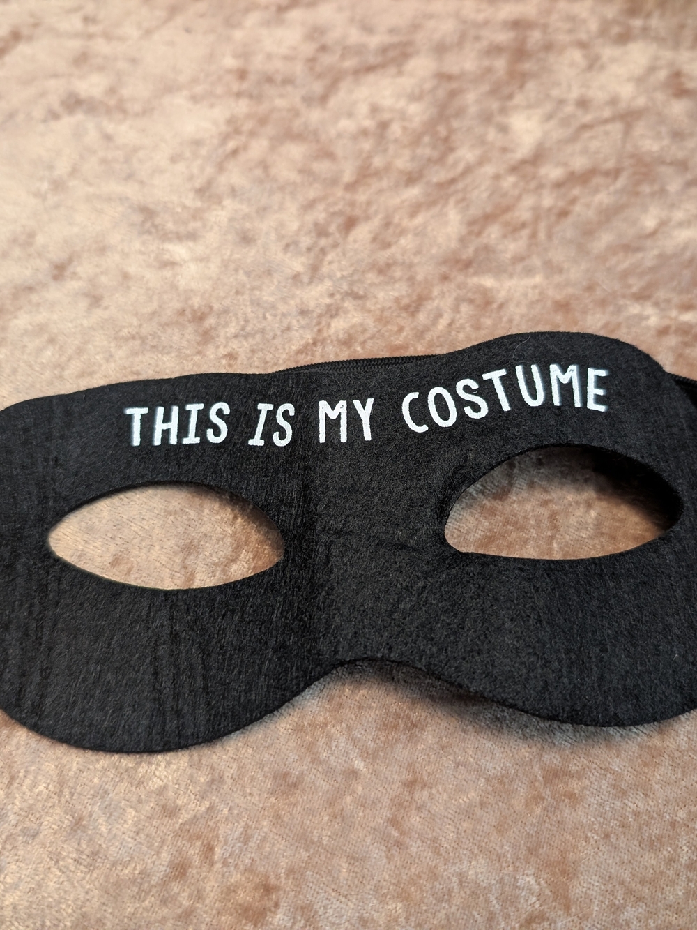 Others Follow Black Mask with White "THIS IS MY COSTUME" Text